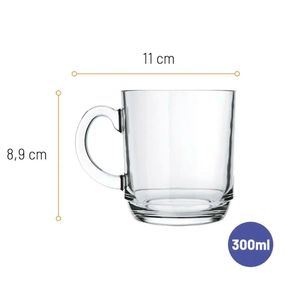 Caneca De Vidro Aspen Duralex 300ml 06 Unidades - Nadir 5909