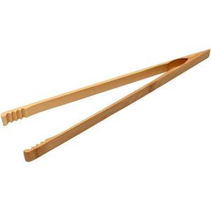 Pinça Culinária Reta De Bambu Multiuso 36cm