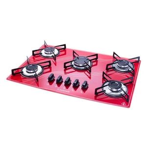 Cooktop Lines 5 Bocas Safanelli - Vermelho
