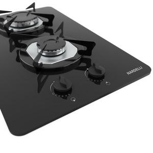 Cooktop à Gás 2 Bocas NDL Vidro Flange Inox Nardelli - Preto