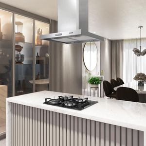 Coifa Ilha Retangular 60cm 3 velocidades Inox Nardelli - Inox