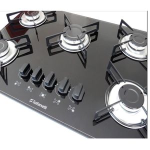 Fogão Cooktop 5 Bocas Semplice Safanelli - Preto