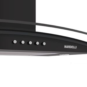 Coifa de Parede Clean Vidro Curvo Black 75cm Nardelli - Preto