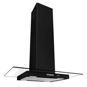 Coifa Nardelli Ilha Vidro Reto temperado 90cm - Preto