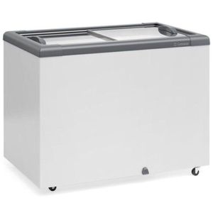 Freezer Plano Vidro Reto Deslizante Com Led Ghd300l Gelopar Expositor 295 Litros Cinza 220v