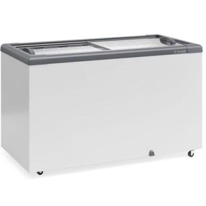 Freezer Plano Vidro Reto Deslizante Com Led Ghd400l Gelopar Expositor 395 Litros Cinza 220v