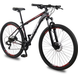 Bicicleta Aro 29 Krw Alumínio 24 Vel Freio A Disco X52 Cor:preto/vermelho;tamanho Quadro:15.5 Preto/vermelho