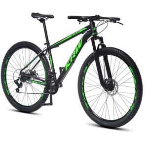 Bicicleta Aro 29 Krw Alumínio 24 Vel Freio A Disco X52 Cor:preto/verde Fosco;tamanho Quadro:21 Preto/verde Fosco