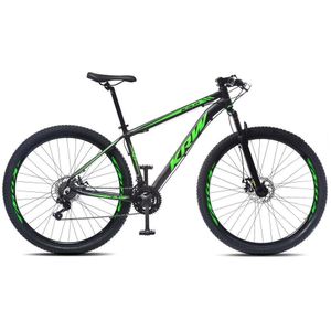 Bicicleta Aro 29 Krw Alumínio 24 Vel Freio A Disco X52 Cor:preto/verde Fosco;tamanho Quadro:19 Preto/verde Fosco
