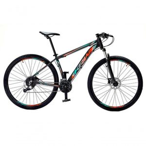 Bicicleta Aro 29 Krw Alumínio 27 Vel Freio Hidráulico Suspensão Com Trava S9 15.5 Preto-Azul E Laranja