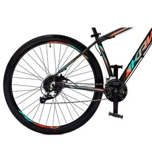 Bicicleta Aro 29 Krw Alumínio 27 Vel Freio Hidráulico Suspensão Com Trava S9 15.5 Preto-Azul E Laranja