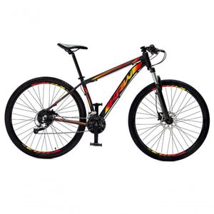 Bicicleta Aro 29 Krw Alumínio 24 Vel Freio Hidráulico Suspensão Dianteira S2 15.5 Preto-Amarelo E Vermelho