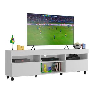 Rack TV 65" com Rodízios e 2 Portas Espanha Multimóveis MP3325 Branco