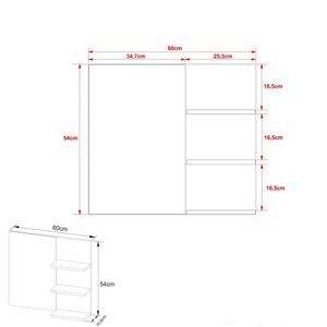 Espelheira para Banheiro 60cm Multimóveis CR10088 Mármore Lunar