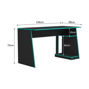 Mesa Gamer 136cm com Suporte de CPU Multimóveis CR25223 Preto