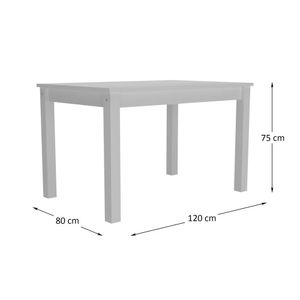 Mesa de Jantar Madeira Maciça/MDP 120cm Lívia Multimóveis CR5093 Branca