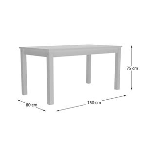 Mesa de Jantar Madeira Maciça/MDP 150cm Lívia Multimóveis CR5094 Branca