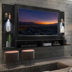 Painel com 2 Leds para TV até 60" Multimóveis Vegas FG3394 Preto