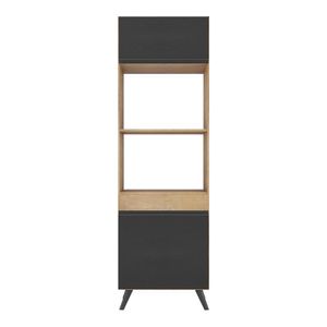 Paneleiro para Forno e Micro 2 Portas 62cm Lisboa Multimóveis MP2126 Rustic/Preto