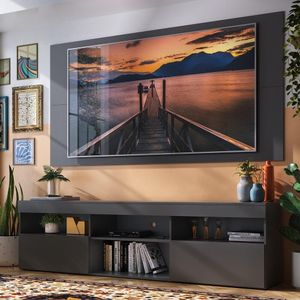 Rack com Painel P/TV até 65" Flórida Multimóveis  Preto