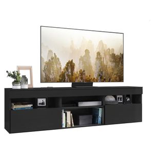 Rack TV 65" Suspenso com  2 Portas Paris Multimóveis Preto