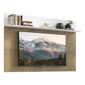 Painel c/ Suporte TV 65" e Prateleira Amsterdã Plus Multimóveis Rustic/Branco