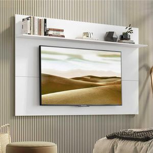 Painel com Suporte TV 65" e Prateleira Amsterdã Plus Multimóveis Branco