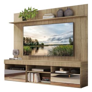 Rack com Espelho e Painel TV 65" com Prateleira Madri Multimóveis Rustic