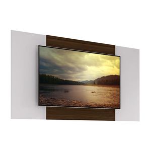 Painel com Suporte TV 65" 2 em 1 Malta Multimóveis Branco/Madeirado