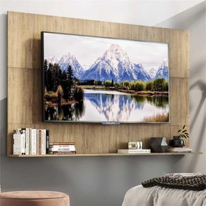 Painel com Suporte TV 65" e Prateleira Amsterdã Up Multimóveis Rustic