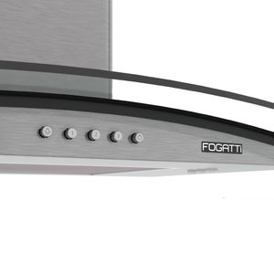 Coifa de Parede Clean Vidro Curvo 80cm 140W Fogatti - Kromanox