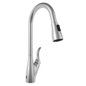 Torneira AREMC06 Misturador De Cozinha Com Sensor 2 Jatos Com Bica Móvel e Retrátil Escovado - Aço Escovado