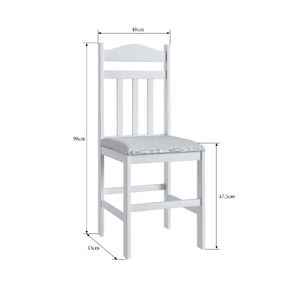 Conjunto Mesa de Jantar Elegante 4 Cadeiras Assento Estofado Móveis Canção - Branco