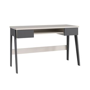 Mesa Escrivaninha Primazzia Com Gavetas E Compartimento Móveis Canção - Grafite/ Off White