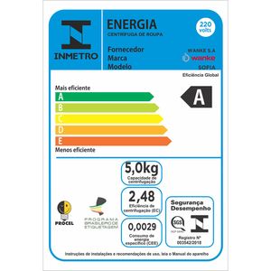 Centrifuga de Roupas Sofia II Silver 15KG 60HZ Wanke - Cinza