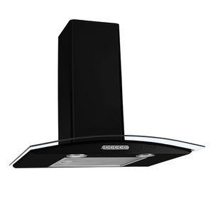 Coifa de Parede 60cm Vidro Curvo Duto Slim Fogatti - Preto