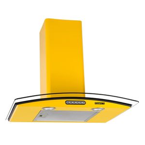 Coifa de Parede 60cm Vidro Curvo Slim Fogatti - Amarelo