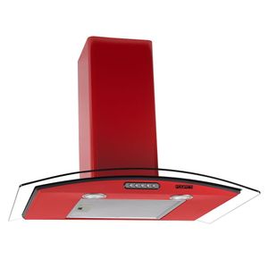 Coifa de Parede 70cm Vidro Curvo Slim Fogatti - Vermelho