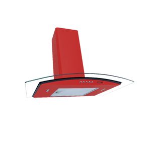 Coifa de Parede 60cm Vidro Curvo Duto Slim Fogatti - Vermelho