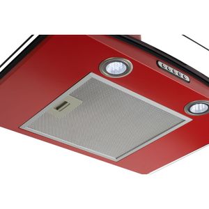 Coifa de Parede 70cm Vidro Curvo Slim Fogatti - Vermelho