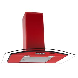 Coifa de Parede 75cm Vidro Curvo Slim Fogatti - Vermelho