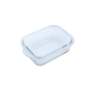 Pote de Vidro Retangular com Tampa 370ml