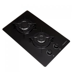Cooktop 2 Bocas à Gás Mesa de Vidro Temperado 6mm Fogatti - Preto