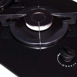 Cooktop 2 Bocas à Gás Mesa de Vidro Temperado 6mm Fogatti - Preto