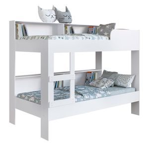 Beliche Solteiro San Diego com Estante Art In Móveis - Branco
