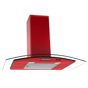 Coifa de Parede 80cm Vidro Curvo Slim Fogatti - Vermelho