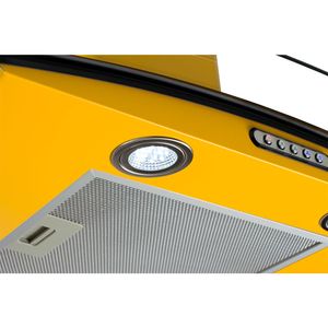 Coifa de Parede 80cm Vidro Curvo Slim Fogatti - Amarelo