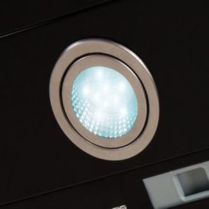 Coifa de Parede 80cm Vidro Curvo Duto Slim Fogatti - Preto