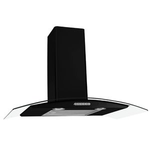 Coifa de Parede 80cm Vidro Curvo Duto Slim Fogatti - Preto
