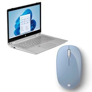 Combo Office - Notebook M11W Prime 2 em 1, com Windows 11 Home, Tela 11,6 Pol, Intel Celeron e Mouse Microsoft Sem Fio Bluetooth Azul - PC280K